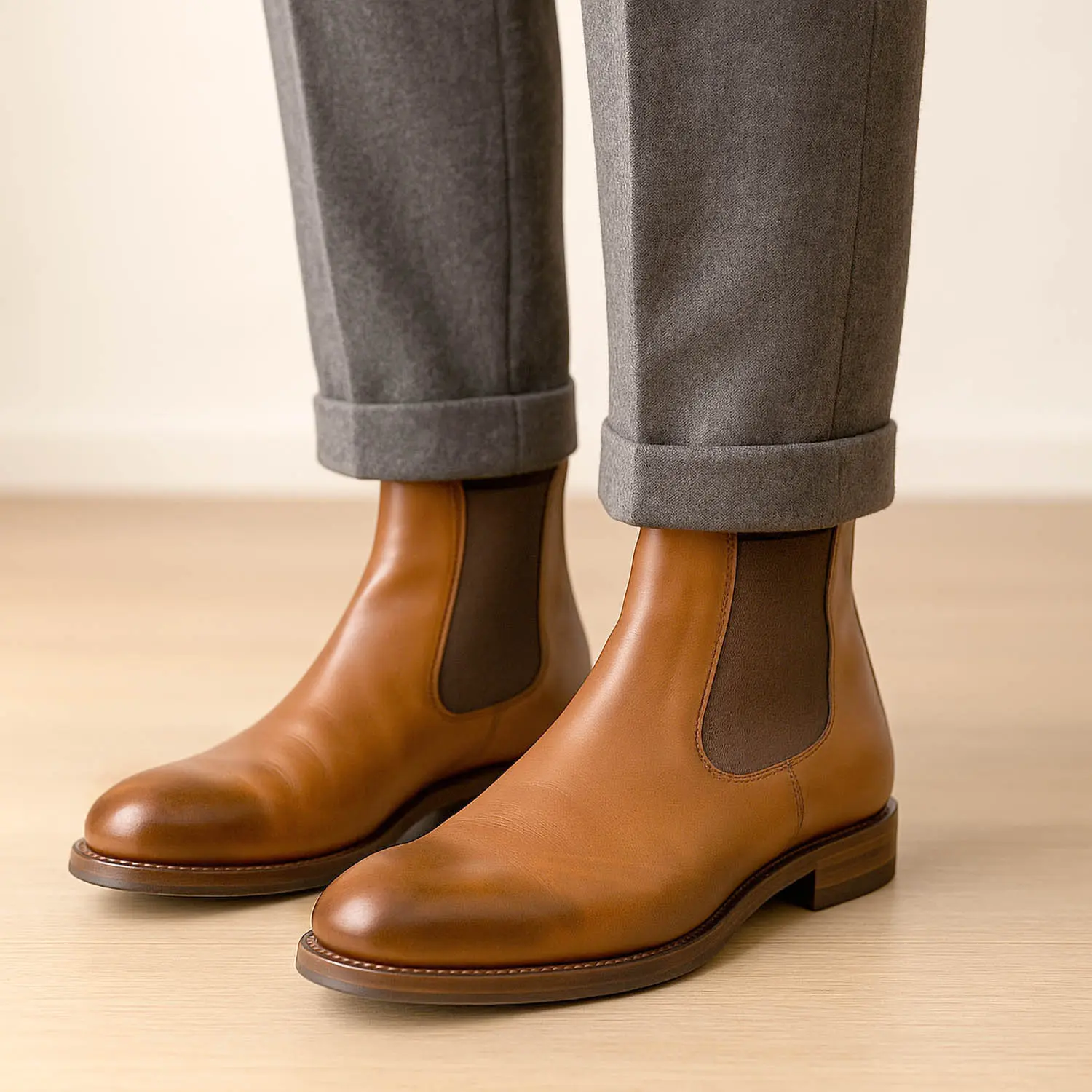 ショセ C-7018HV サイドゴアブーツ別注底仕様 ブラウン (メンズ)