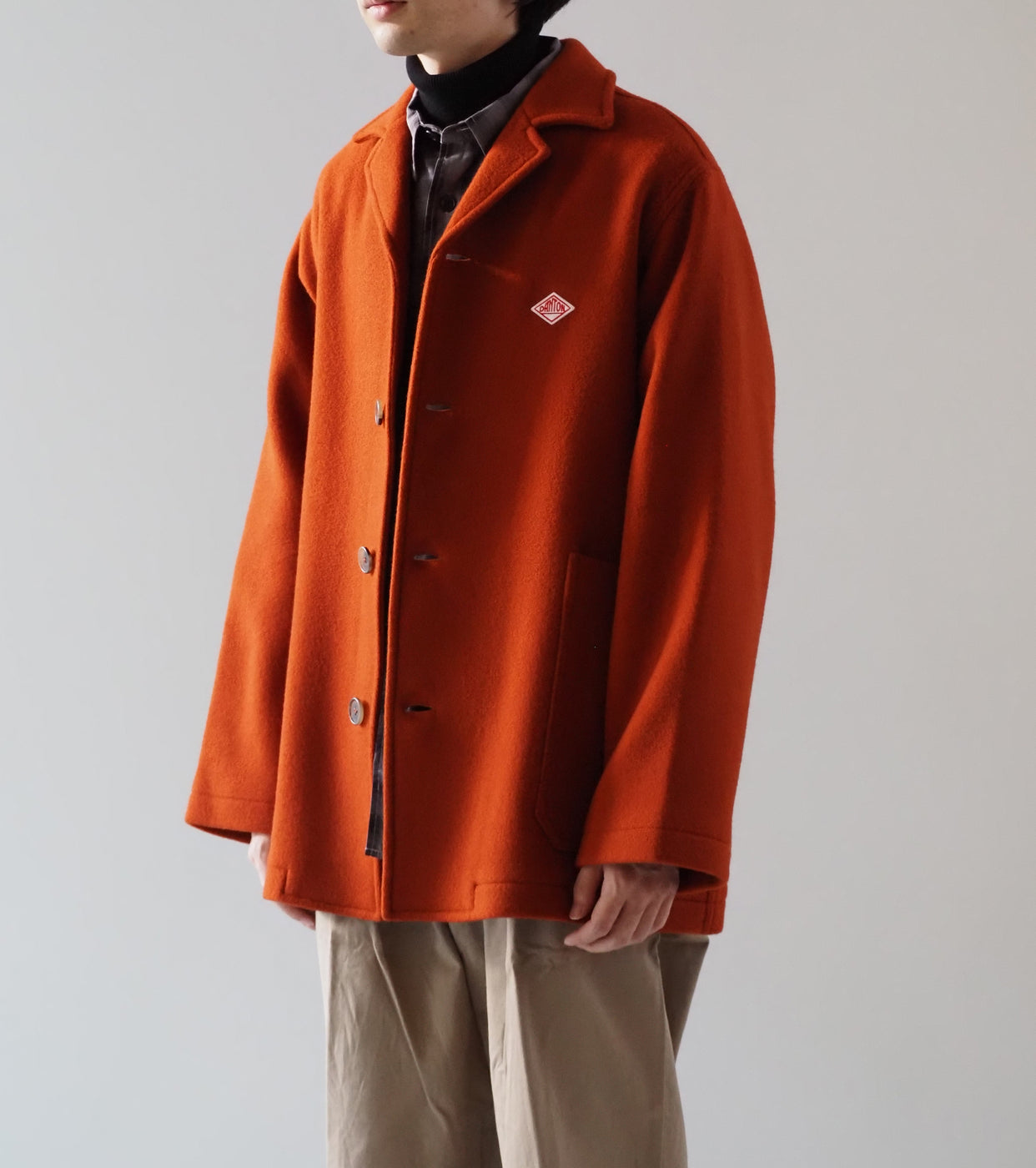 DANTON ウール メルトン ワークジャケット , Orange – Navyblue