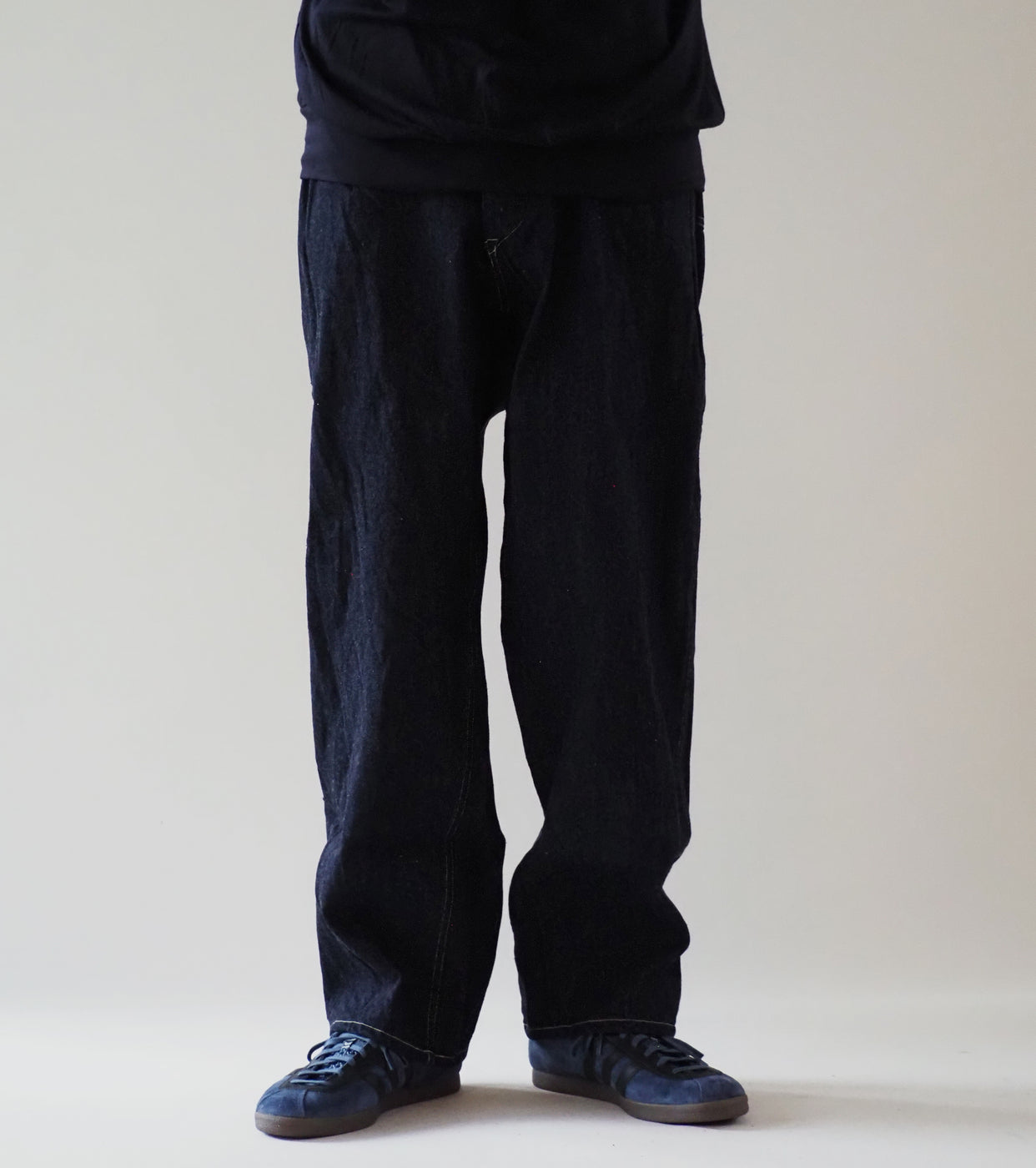 COMOLI デニムベルテッドパンツ, Navy – Navyblue