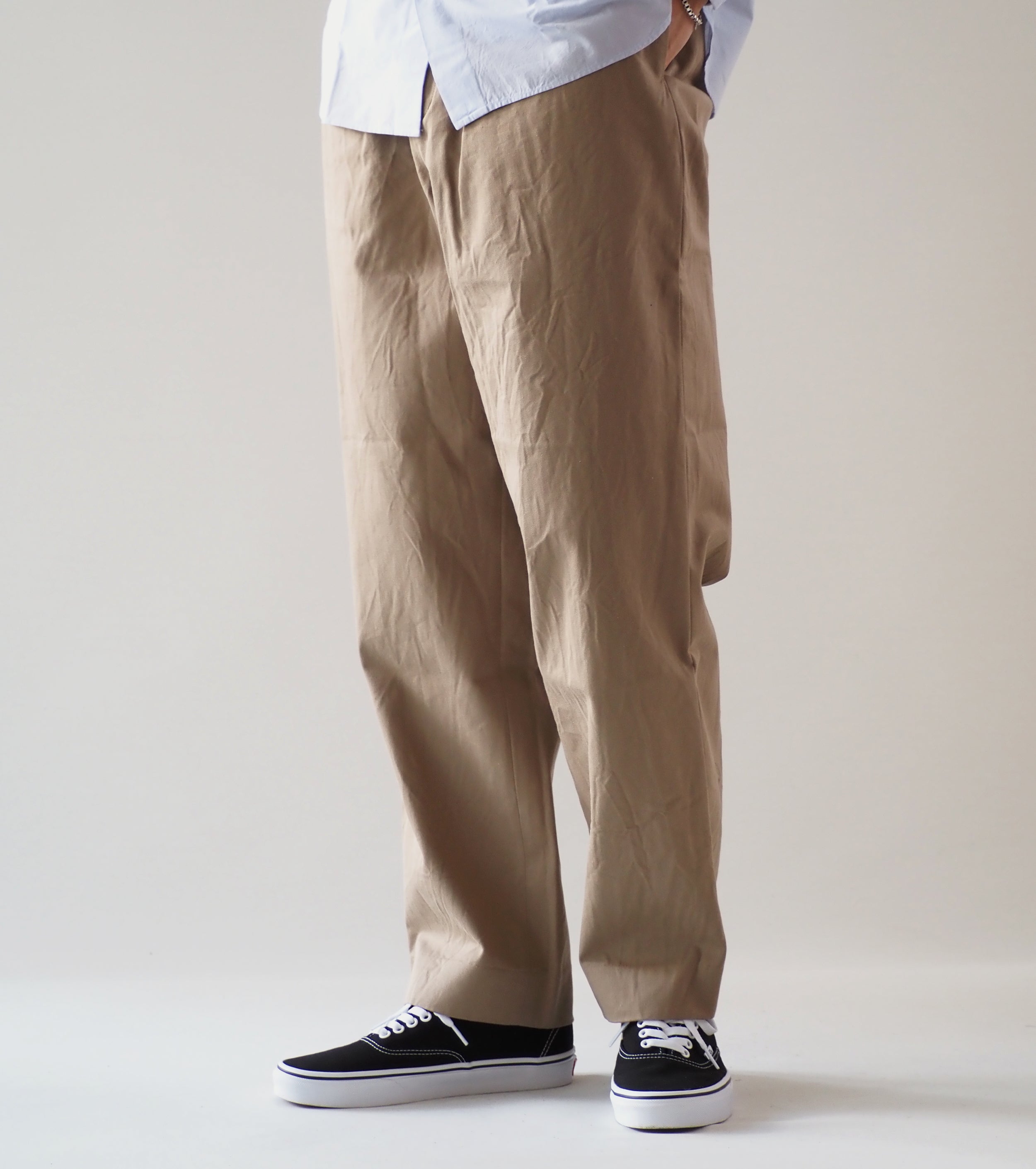 YAECA チノ タック テーパード , Khaki – Navyblue