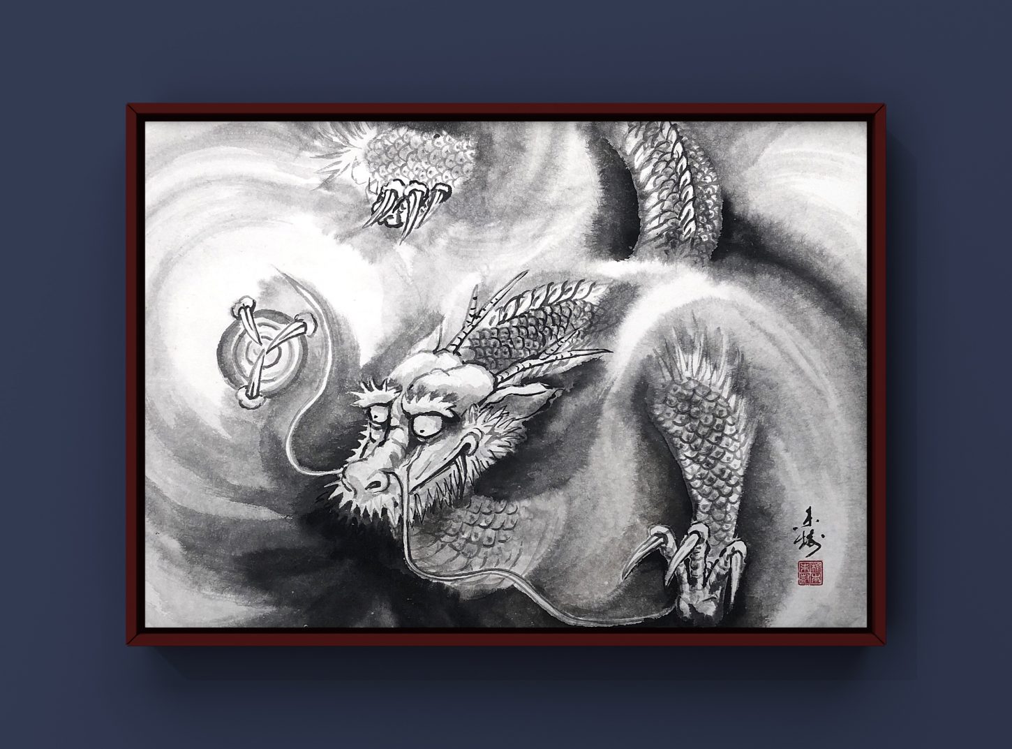 龍の水墨画/墨絵 - 書道作品・筆文字・習字のご依頼｜書家/書道家 根本みき