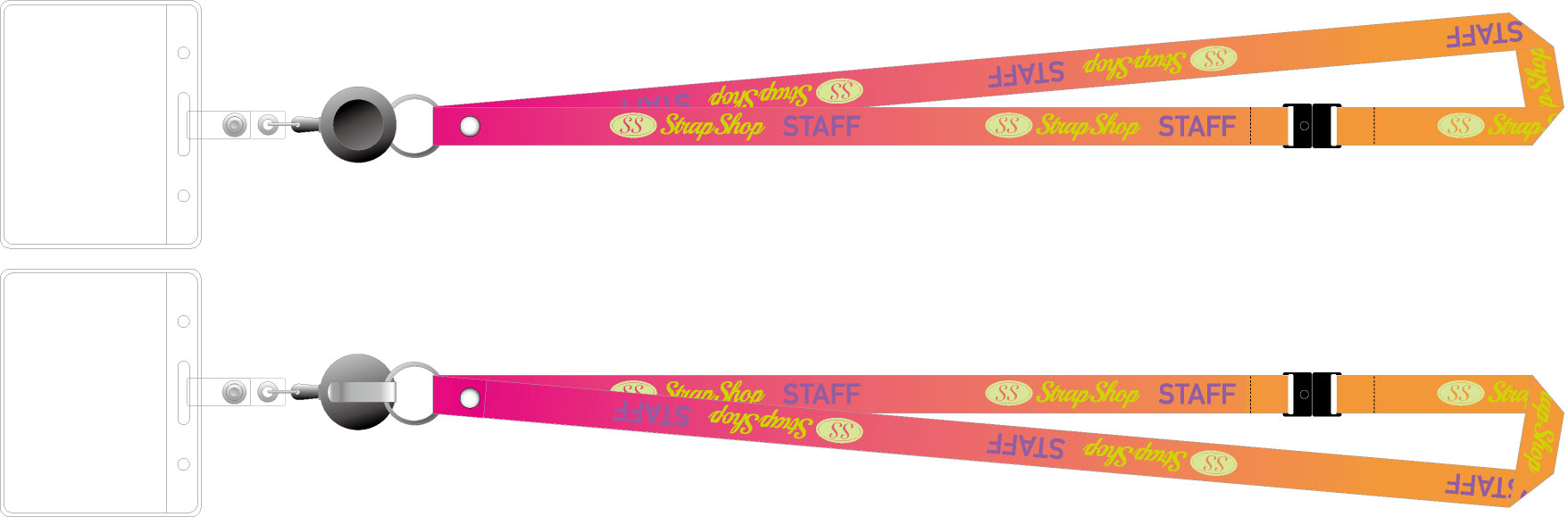 フルカラーネックストラップ TP15D-CR（15mm幅×二重リング×カード