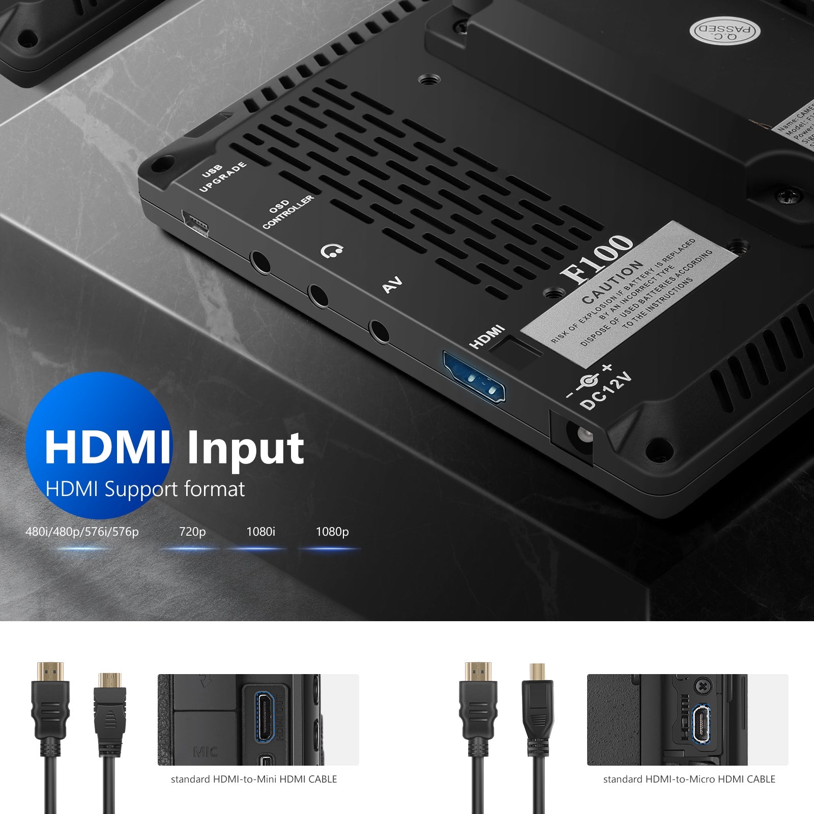 NEEWER F100 7“ カメラフィールドモニター – NEEWER.JP