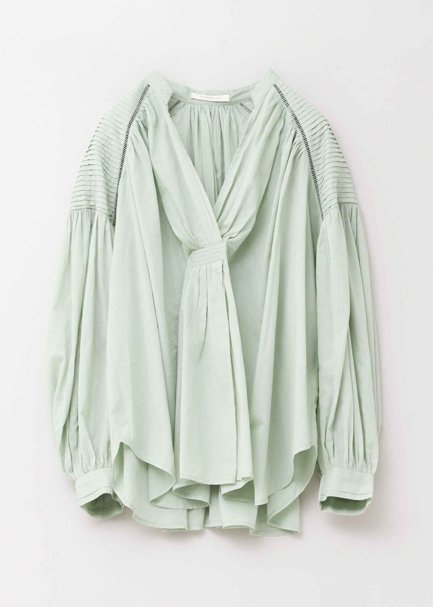 Cotton Voile Pin Tuck Long Sleeve Blouse | Pasand by ne Quittez