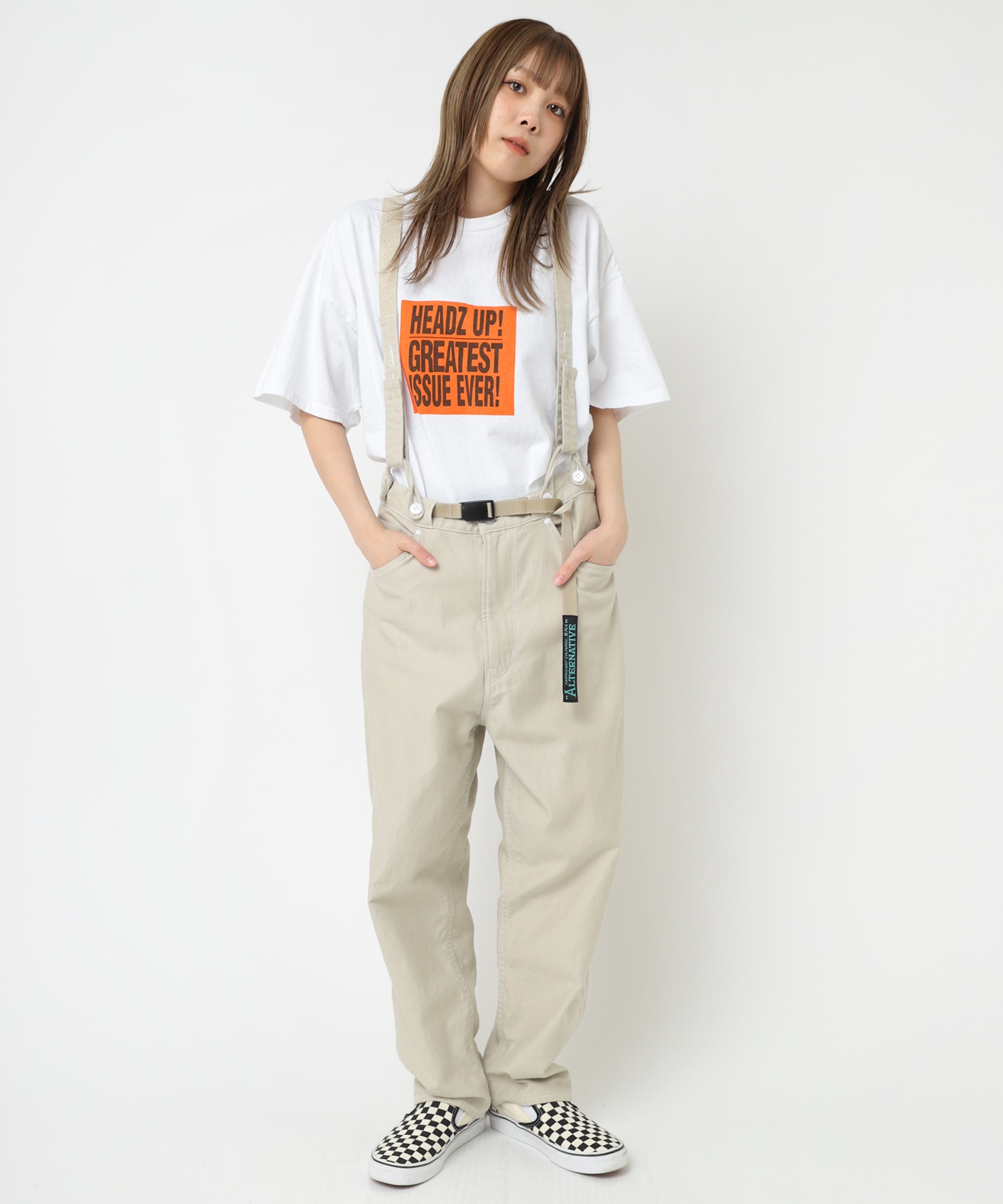 R3976 サスペンダーワークパンツ(S ライトベージュ): パンツ - RNA