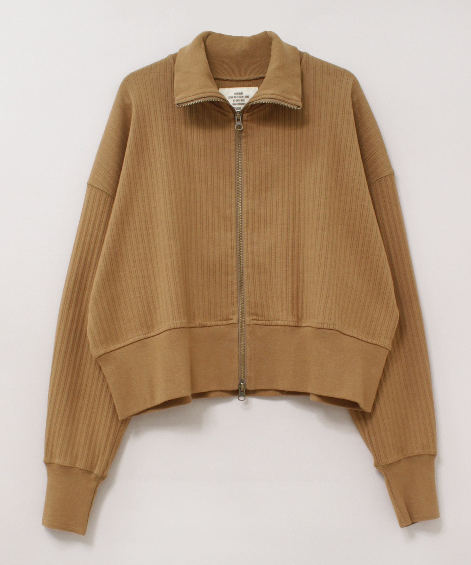 M2325 針抜きリブジップアップカーディガン(M キナリ): トップス - RNA