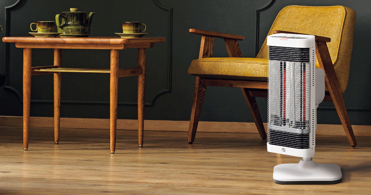 遠赤外線で温める電気暖房「コアヒート」 - 人感センサーとゆらぎ運転