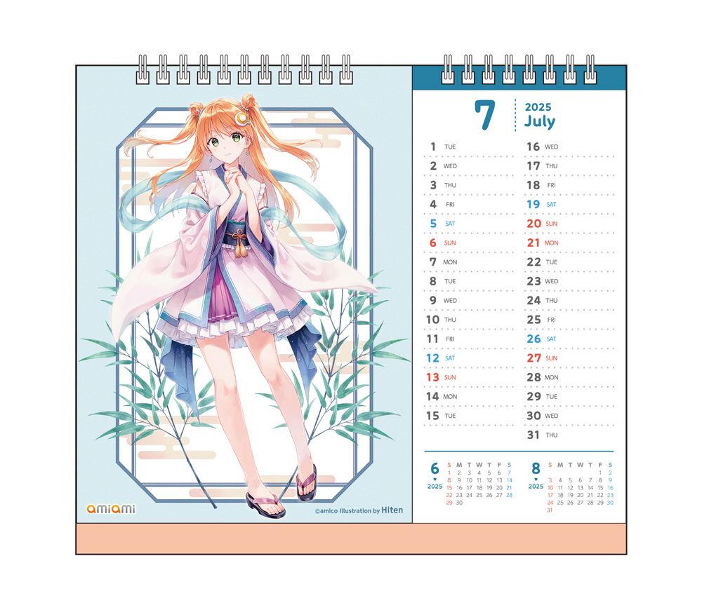あみあみ看板娘「あみこ」が、卓上カレンダーになって2025年も登場
