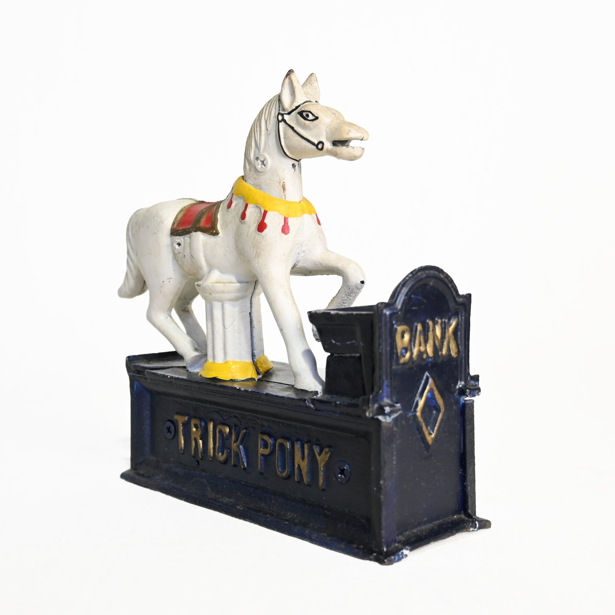 Cast Iron Trick Pony Mechanical Bank Retro / ポニー 馬 機械式貯金