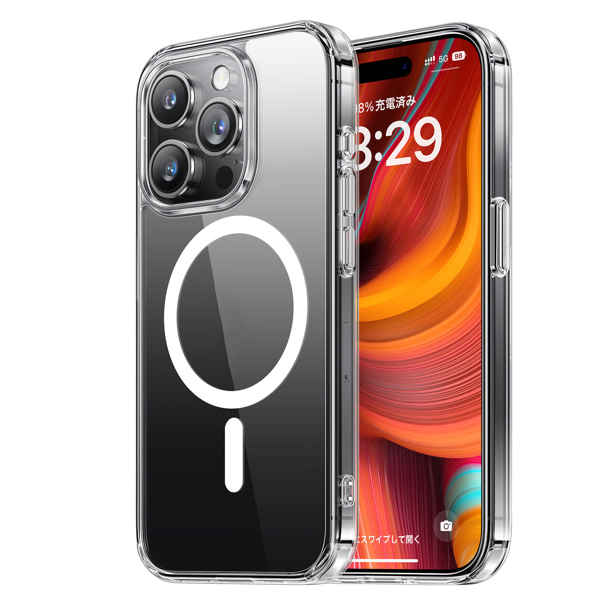 NIMASO iPhone 15 Pro/Pro Max用ケース MagSafe対応 スマホケース（氷