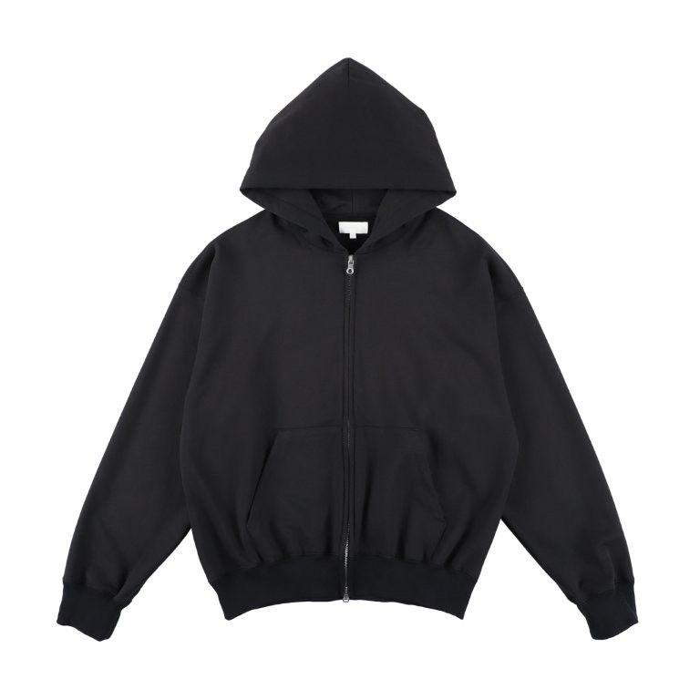 KANEMASA PHIL. - 36G Fine Sweat Zip Hoodie（BLACK DYE） | niki