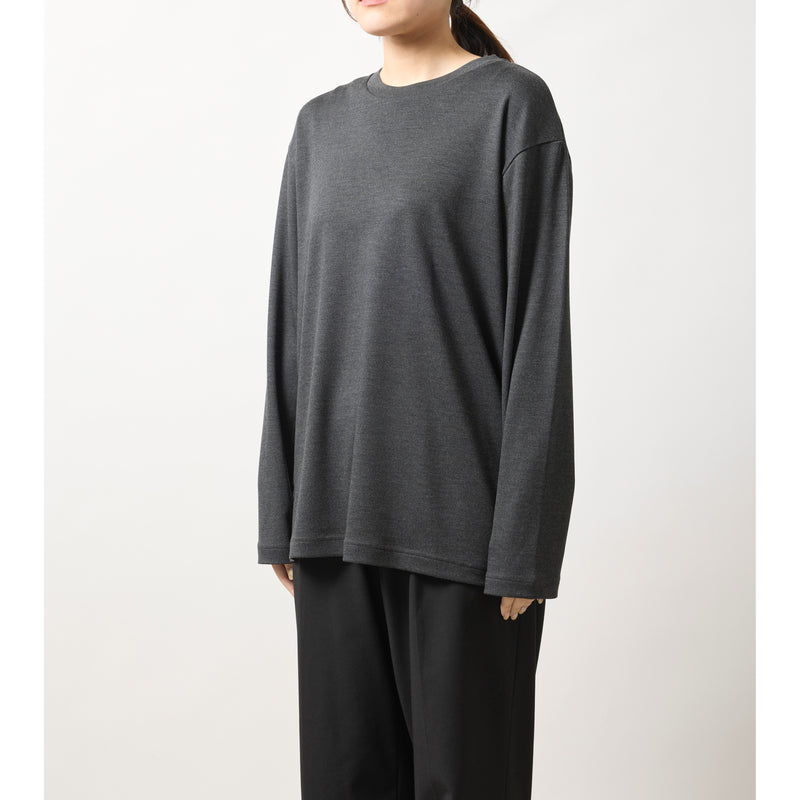 ウルトラファインメリノウール100%ロングスリーブTシャツ 15.5μ