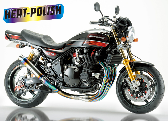 ZEPHYR1100 4in1 手曲げチタンEXマフラー (カットOILパン無し)【ヒート
