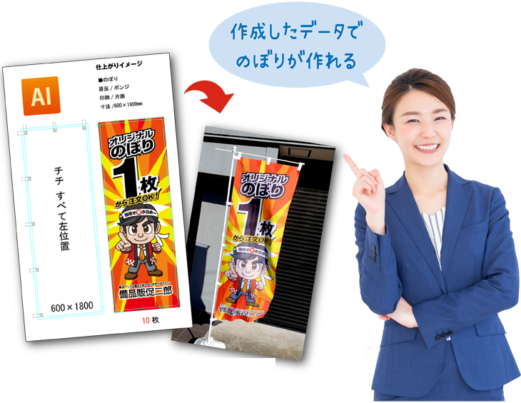 オリジナルのぼり印刷(データ入稿) | オリジナルのぼり旗・フラッグの