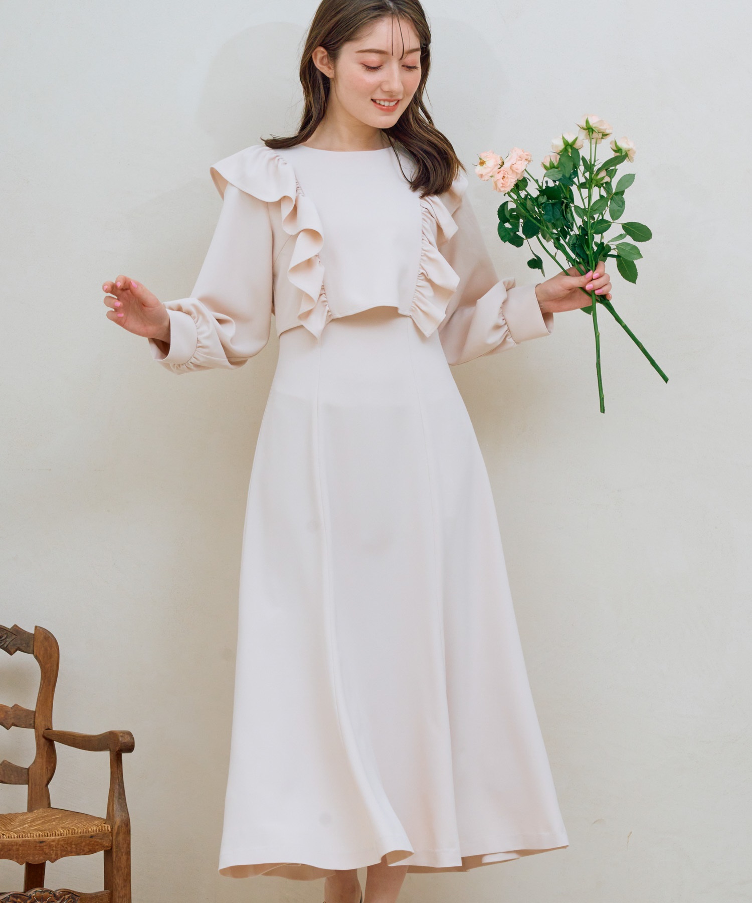 フリルブラウスレイヤードワンピース | ロングワンピース | NOELA