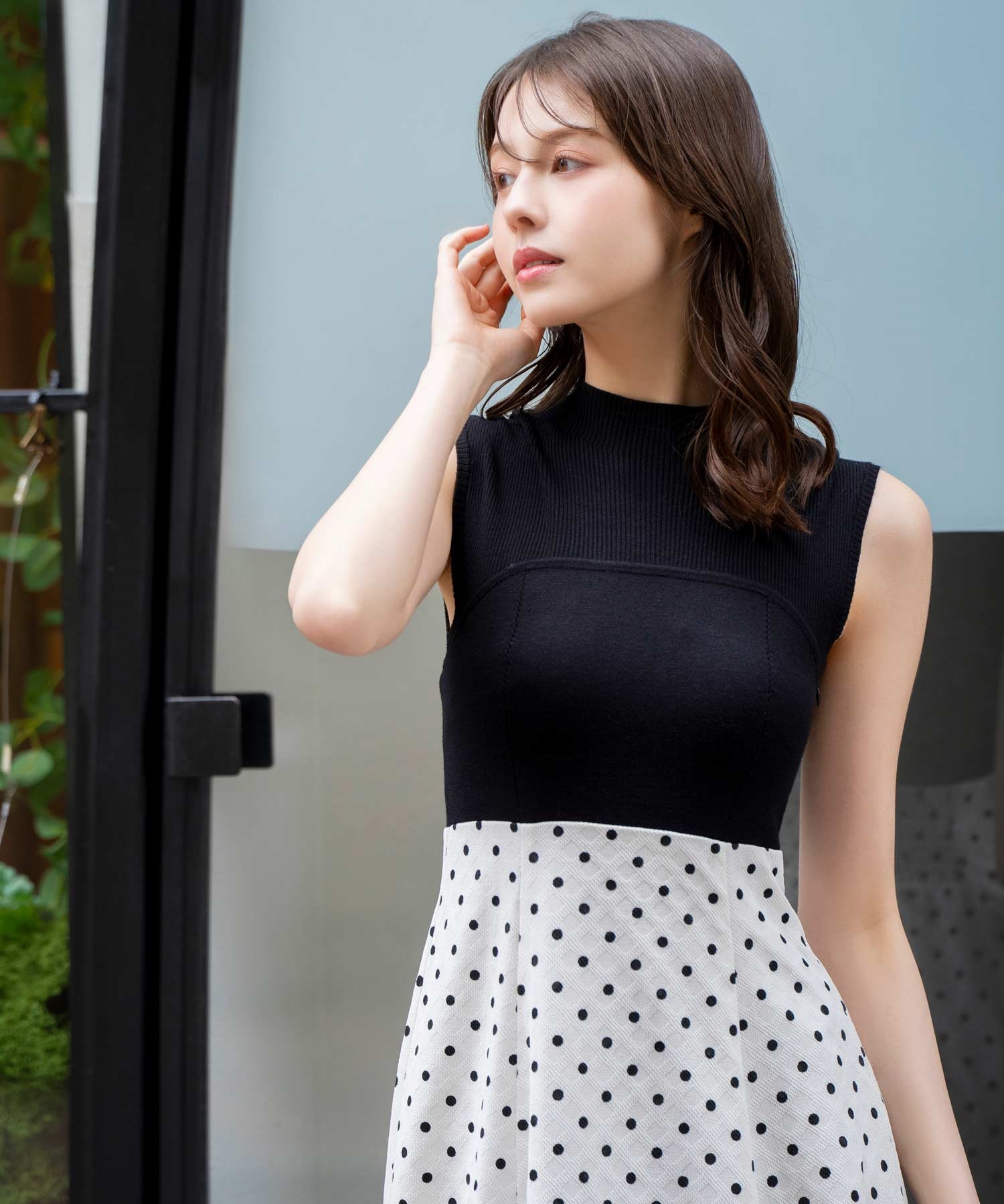 アソートノースリーブドッキングワンピース | ロングワンピース