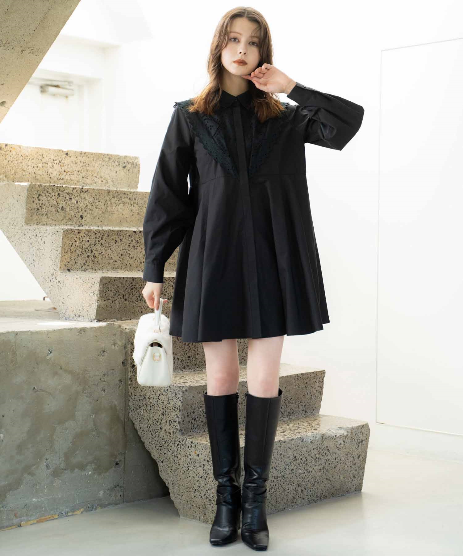 エンブロイダリーミニシャツワンピース | ミニワンピース | NOELA