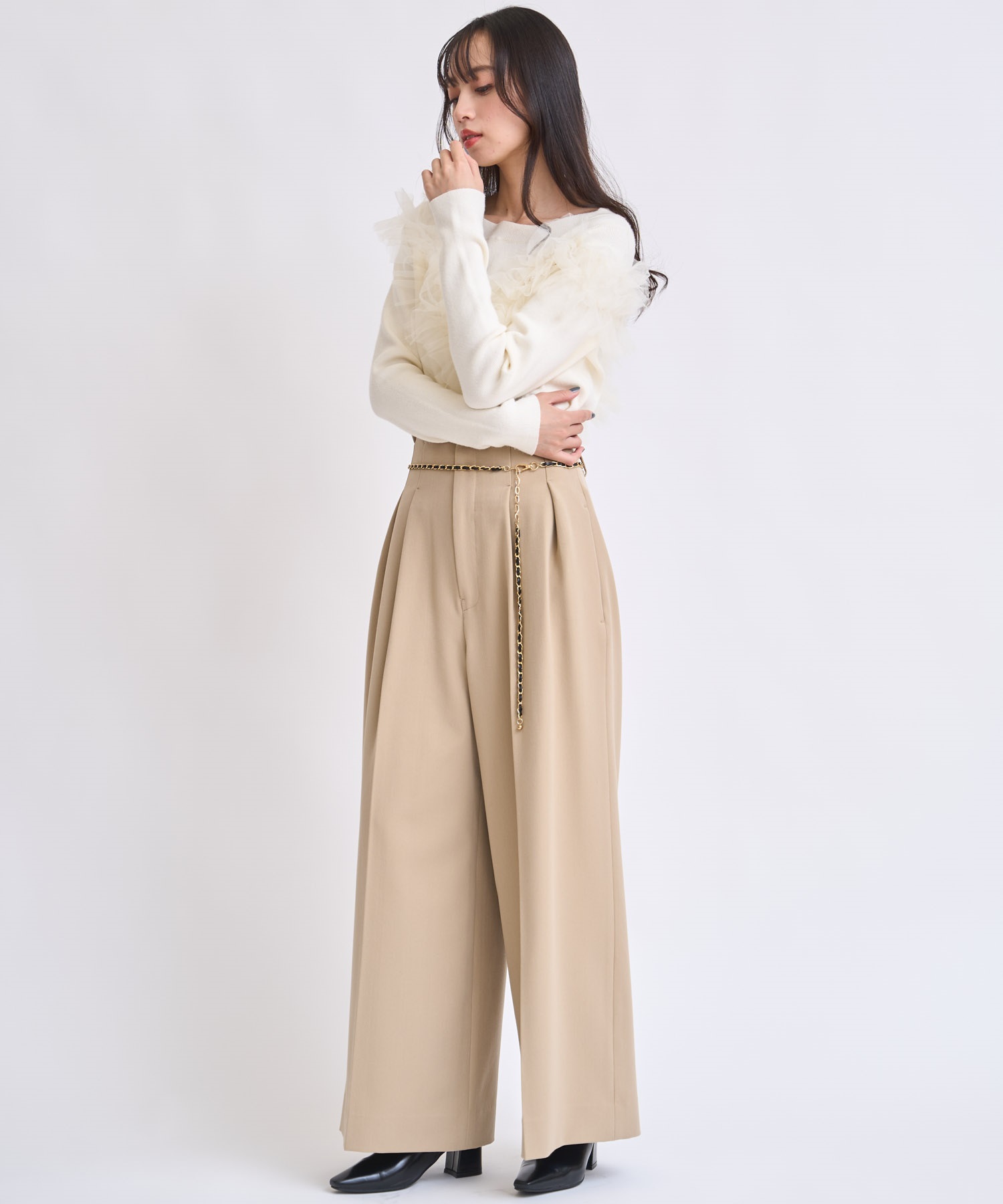 SSサイズあり】チェーンベルト付きワイドパンツ | その他パンツ