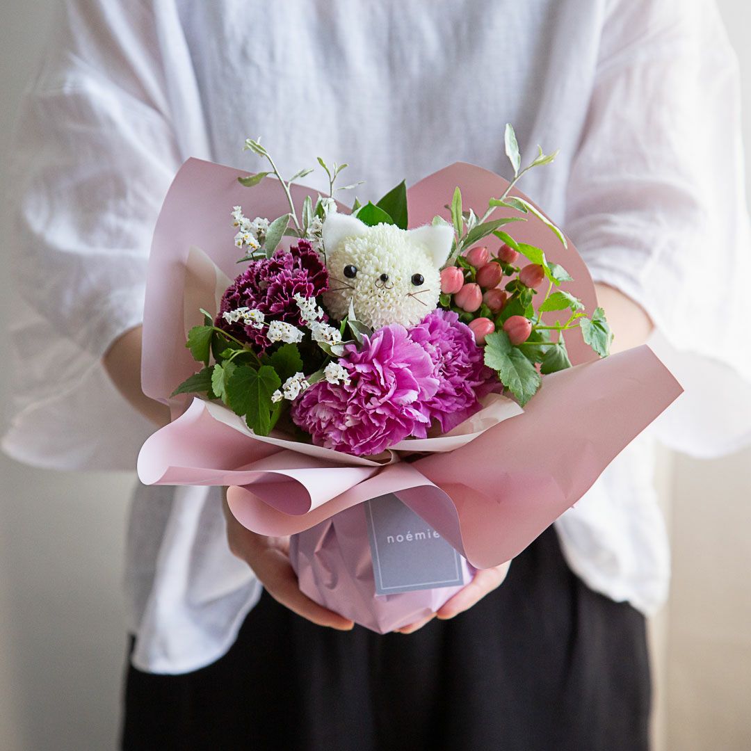そのまま飾れる“こねこ”のブーケ(M) | noemie（ノエミ）