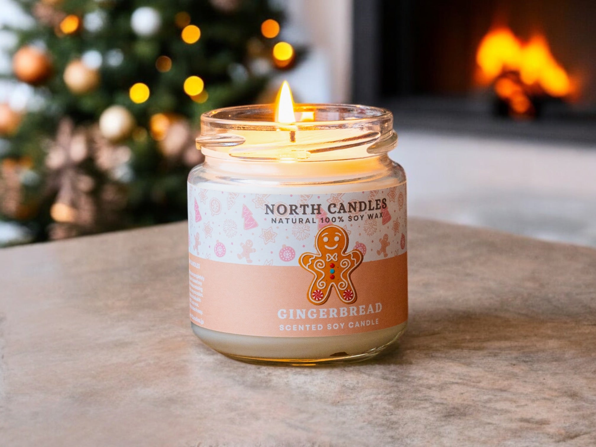 North Candles Gingerbread Candle - Cozy Spiced Christmas Scent Japan