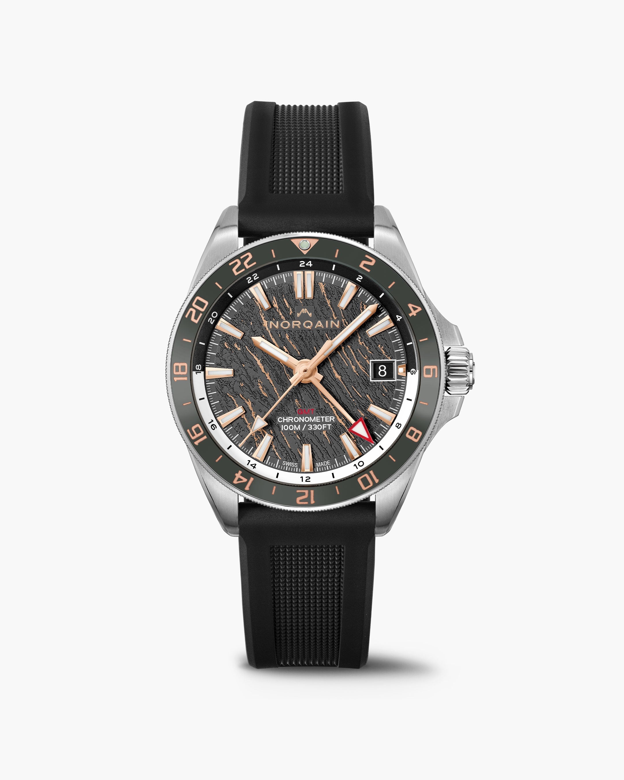 NEVEREST GMT Glacier 41mm Grey & Gold | NORQAIN Swiss Made Watches