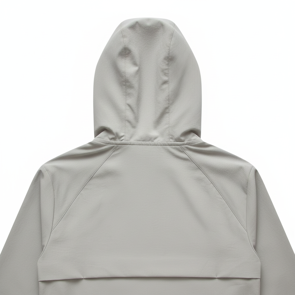 Nové Men's Light Gray Hooded Jacket – Full-Zip Windbreaker Front View