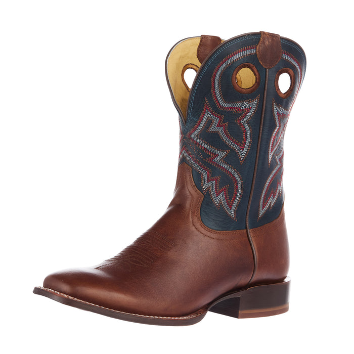 Tony Lama Men`s Lars Brown Cowhide Vamp 11In Blue Cowhide Top Boot