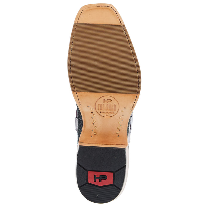 Horse Power Top Hand Men`s Grey Carpincho 13in Wine Texas Top