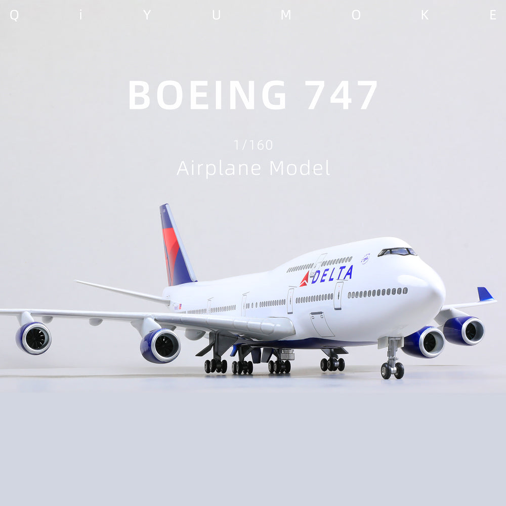 デルタ航空 B747 LED発光 1/160 DELTA モデル 46cm デルタ航空 B747
