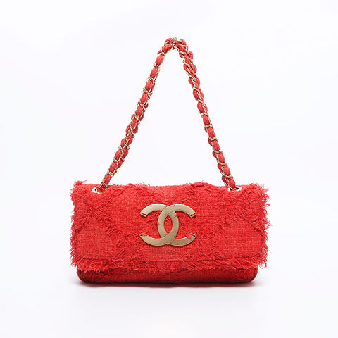 シャネル CHANEL 13番台 ツイード チェーン デカココマーク ショルダー