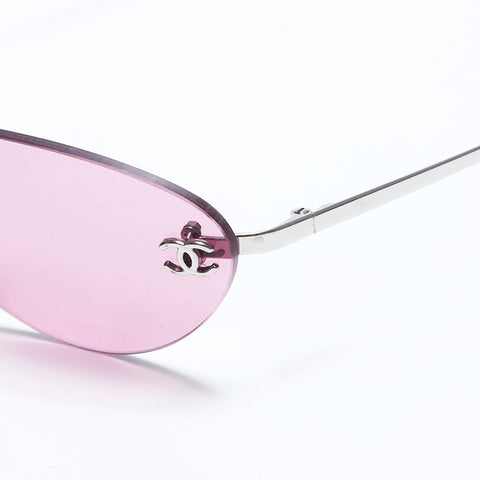 シャネル CHANEL ココマーク カラーレンズ リムレス サングラス ピンク