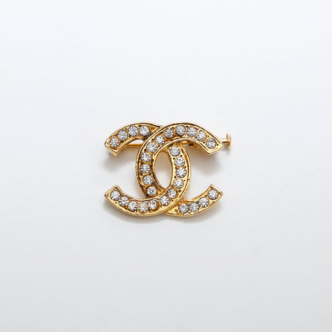 シャネル CHANEL 90年代 ココマーク ラインストーン ブローチ ゴールド