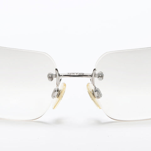 シャネル CHANEL ココマーク クリア ラインストーン リムレス