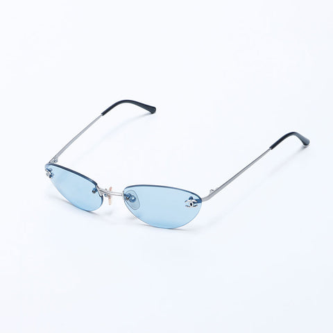 Chanel CHANEL Rimless Coco Mark Sunglasses Blue WS11234 – NUIR VINTAGE