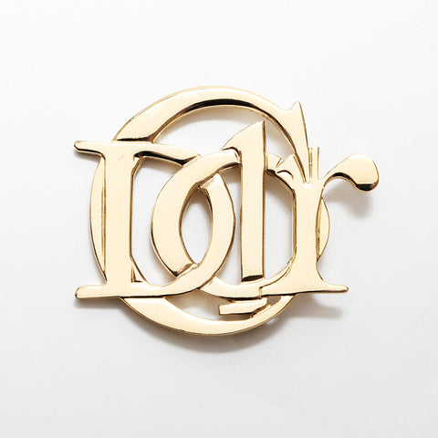 Christian Dior Logo Brooch Gold WS12592 – NUIR VINTAGE
