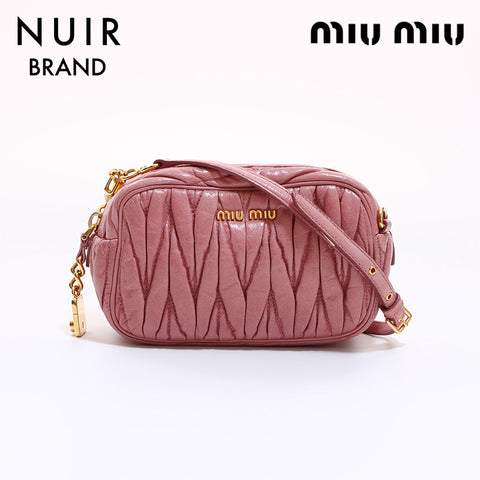 ミュウ ミュウ Miu Miu マトラッセミニ ショルダーバッグ ピンク