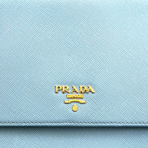 プラダ PRADA サフィアーノ ウォレット ショルダーバッグ サックス