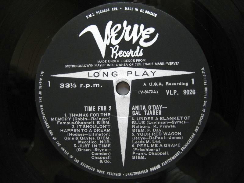 ANITA O'DAY・CAL TJADER / Time For 2 - 大塚レコード