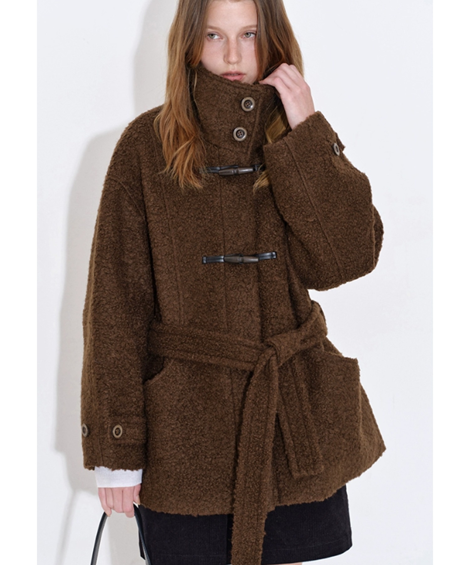 スタンドカラー プードルファーコート FD25W017【Fano Studios