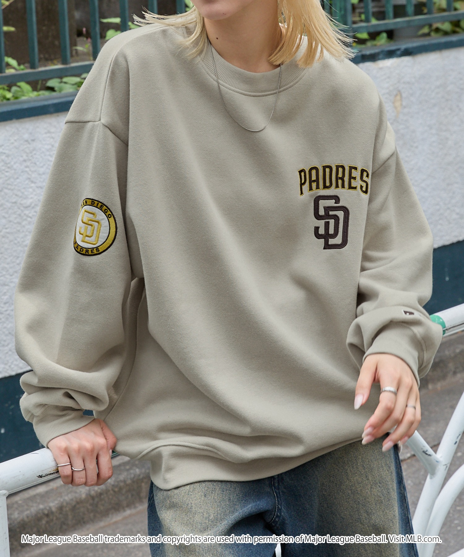 MLB/メジャーリーグベースボール 別注 ワッペン刺繍 ビッグシルエット