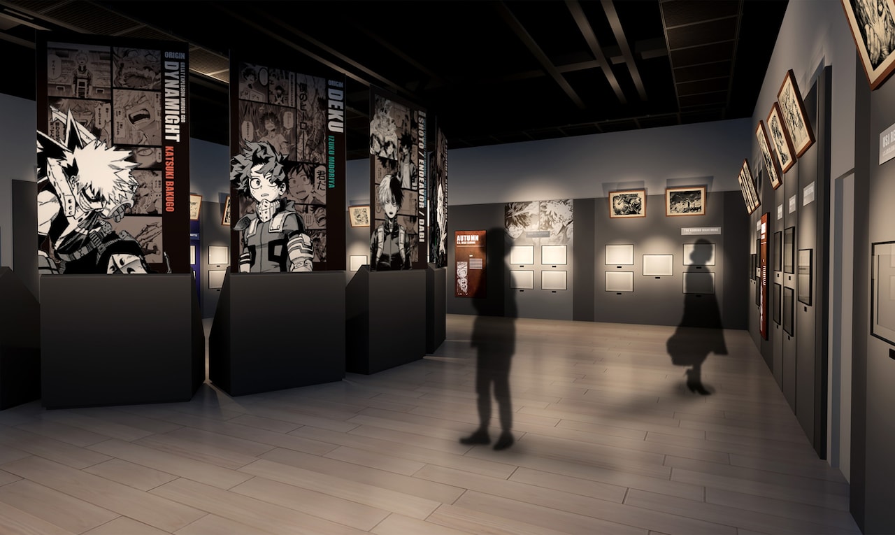 ヒロアカ原画展、5つのエリアを公開 展示イメージや等身大“黒デク”の一