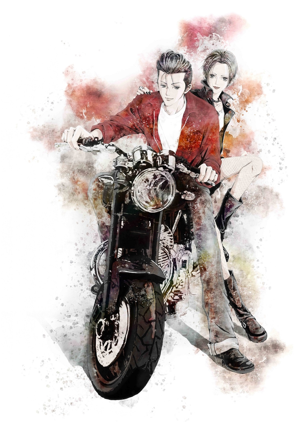 矢沢あいが展覧会のために描き下ろしたキービジュアル。「NANA」の大崎