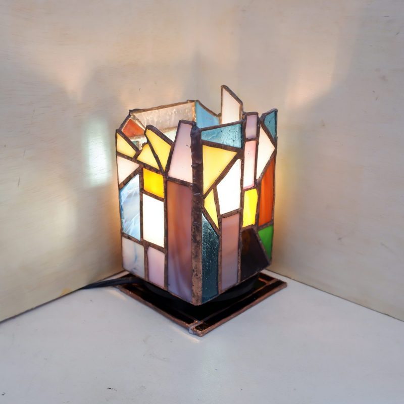 生徒さんの作品。ステンドグラスのキャンドルホルダー | ステンド