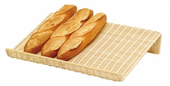 297-10 籐横置フランスパンスタンド 浅型 16-701 480013010 - 業務用