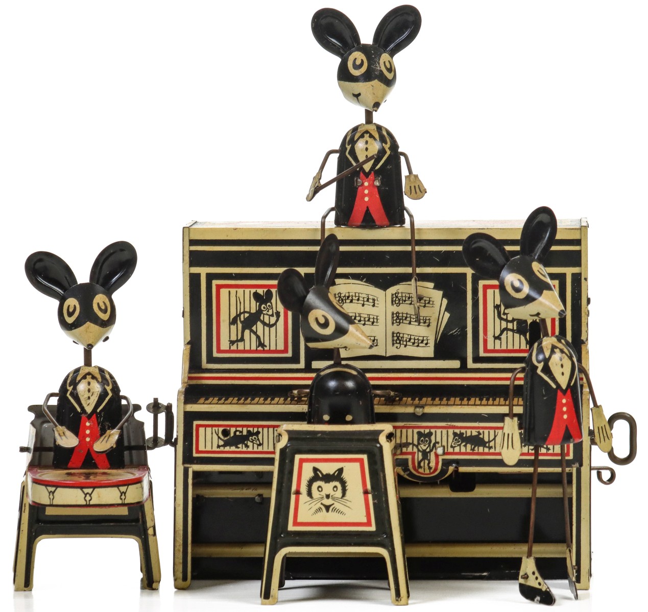 4593: MARX MERRY MAKERS TIN LITHO WIND-UP MOUSE BAND