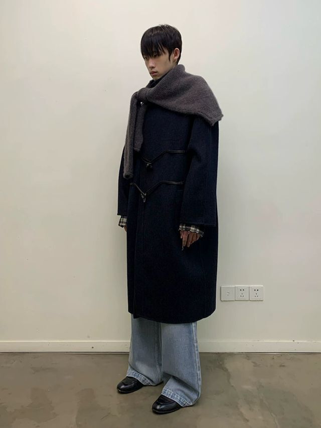 NEVERSEEZ Handmade Wool Blend Duffle Coat | OLDLAUNDRY