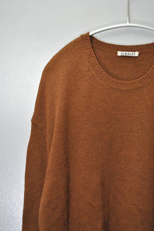 AURALEE UNEVEN WOOL CORD KNIT P/O