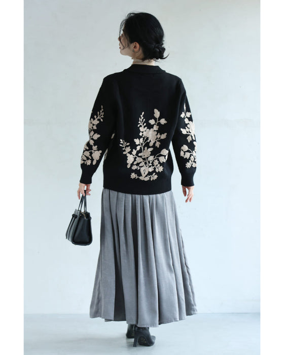 花刺繍咲くジップアップニットブルゾン – ONE PEACE ONLINE