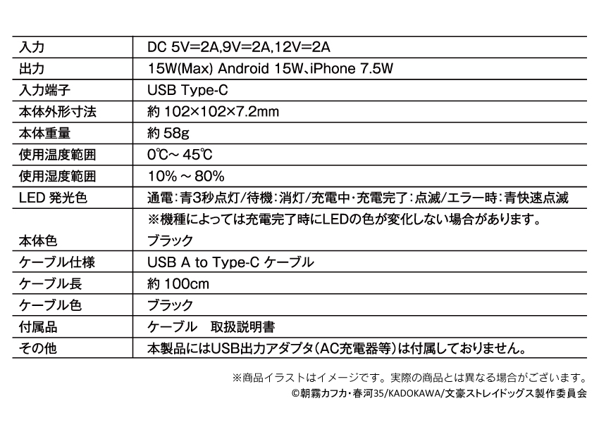ONKYO DIRECT｜『文豪ストレイドッグス』ワイヤレス充電器 中原中也