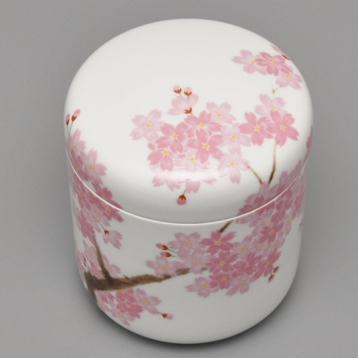吉野桜）筒型4寸骨壺|有田焼の老舗-香蘭社オンラインショップ